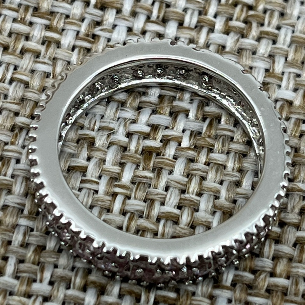Vintage Sterling Silver 925 Lavender Amethyst Eternity Band Ring Size 6.75 - Picture 7 of 14